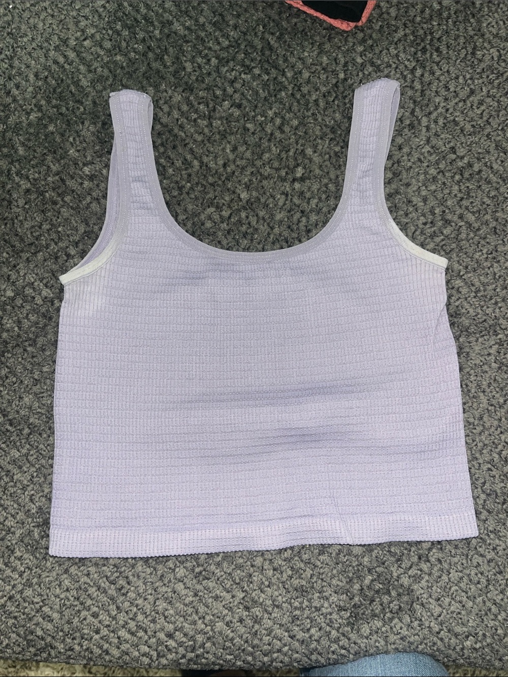 Basic Waffle Knit Lavender Tank Top - Women